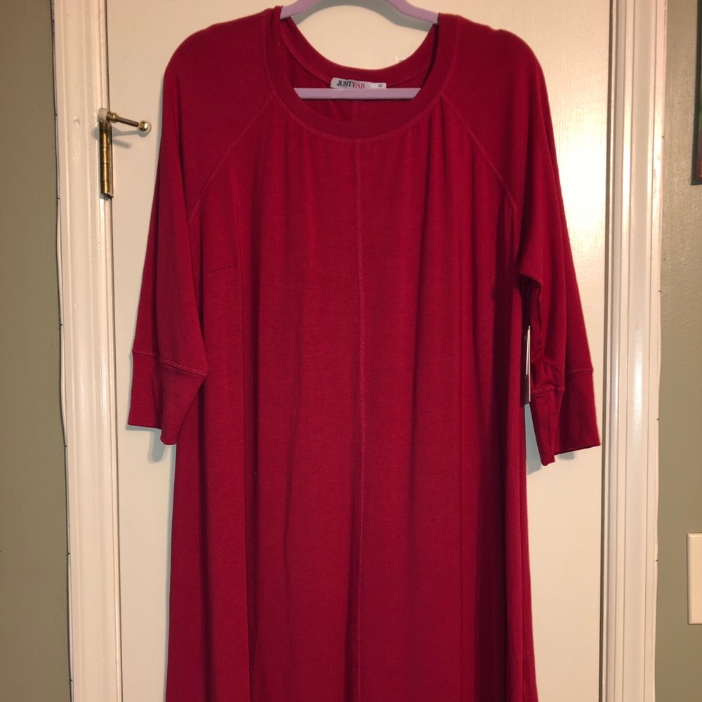 Red flowy dress